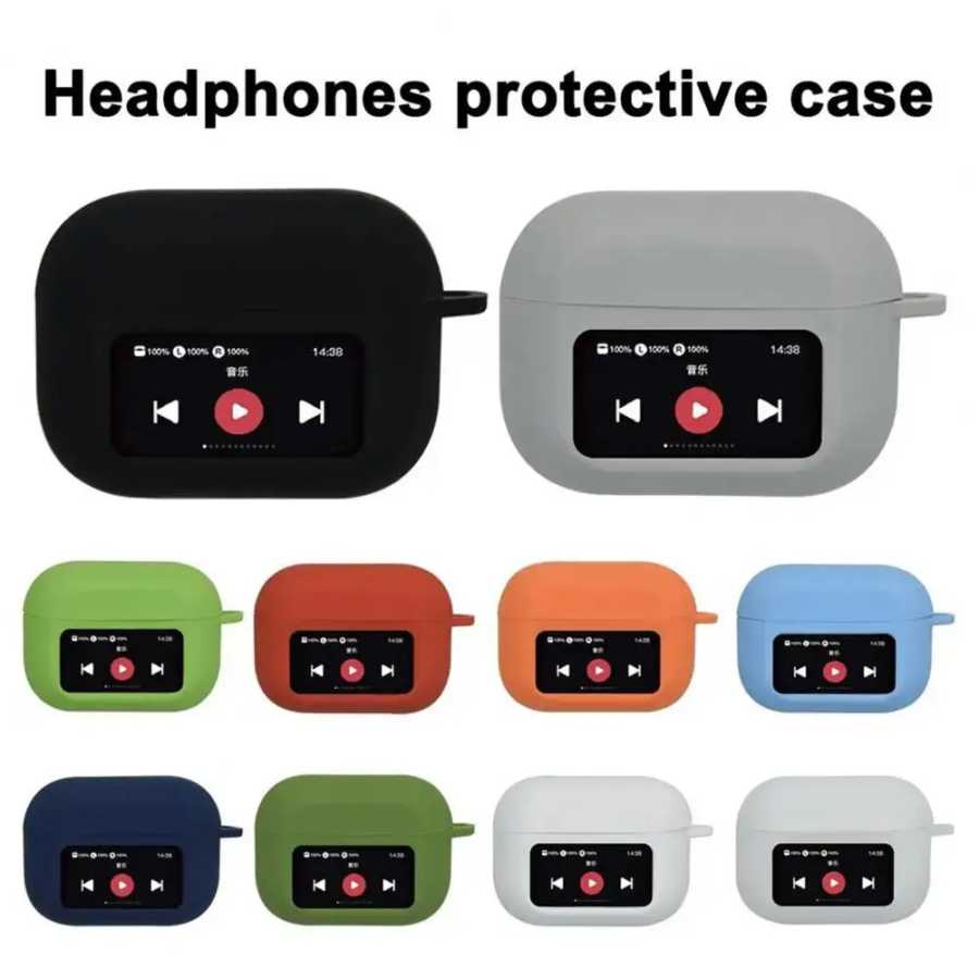 Силиконовый чехол для беспроводных наушников AirPods Bluetooth, чехол для зарядки наушников с экраном, защитный чехол для наушников Портативное аудио и видео