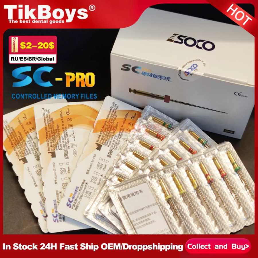 COXO SOCO SC PRO Plus Стоматологический файл корневых каналов, термоактивированный роторный нитинол, пилочки для зубной целлюлозы, термоактивированный никель-титан Стоматологические материалы