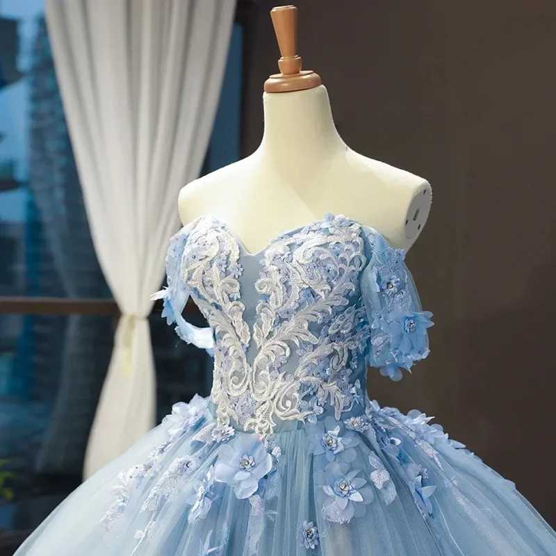 Фотография №2 товара Синие платья Quinceanera, новое классическое платье принцессы для выпускного вечера