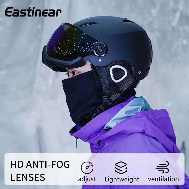 Eastinear 2024, новый уличный профессиональный лыжный шлем, теплая зеркальная крышка с защитой от столкновений, интегрированное мужское и женское лыжное снаряжение Лыжи и сноубординг