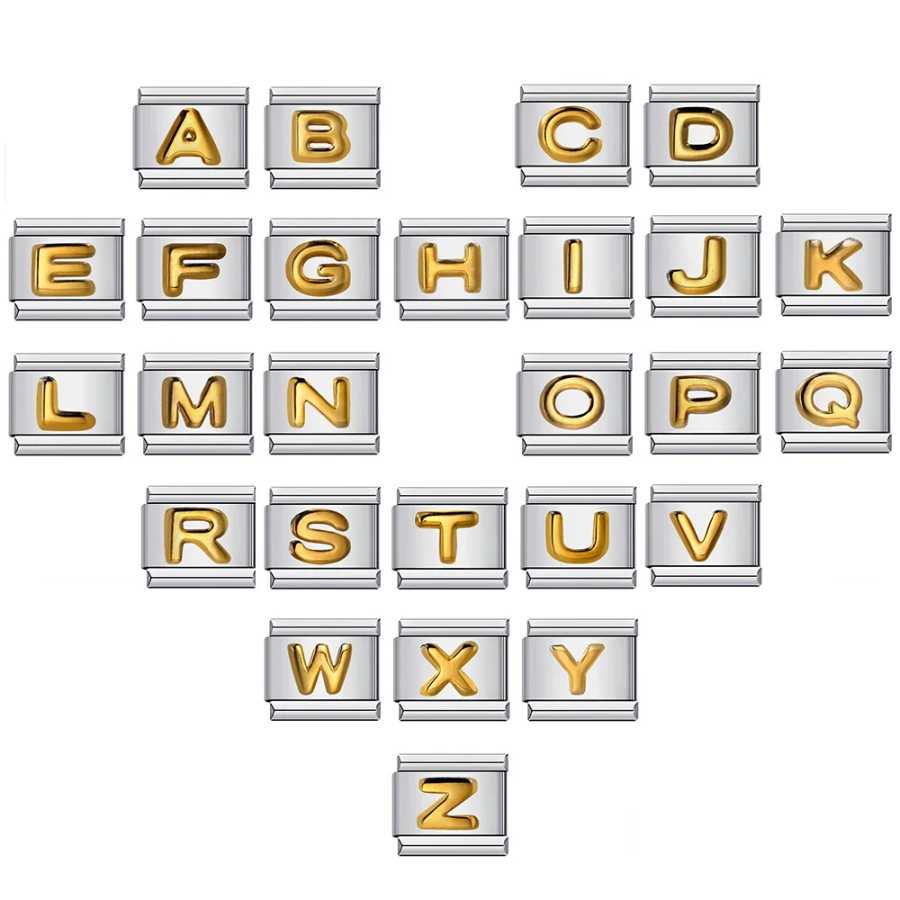 Модный итальянский браслет-подвеска 26, английский буквенный браслет A-Z, имя на заказ, золотой цвет, сделай сам, изготовление ювелирных изделий, подарок, ручной браслет, цепочка, ювелирные изделия Бижутерия