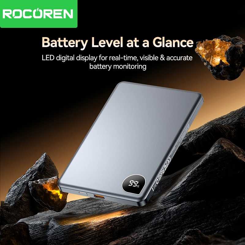 Фотография №5 товара Rocoren 10000 мАч Магнитный PowerBank Быстрая зарядка 5000 мАч Power