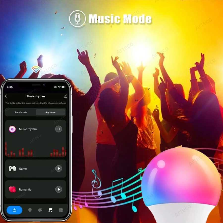 Фотография №2 товара Bluetooth Smart LED Bulb Tuya Light Bulbs AC 85-265V Регулируемая