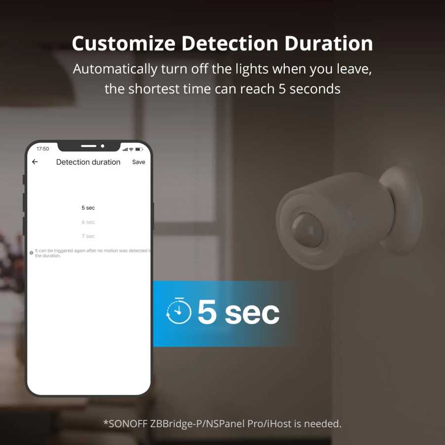 Фотография №1 товара SONOFF SNZB-03P ZigBee Датчик движения Умное обнаружение света Сигнализация триггера