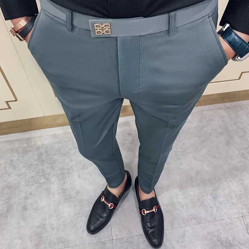 Фотография №3 товара Мужские повседневные брюки Slim Fit для офиса и уличного стиля,