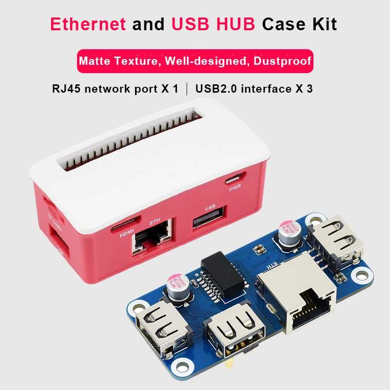 Raspberry Pi Zero 2 Вт Ethernet / USB-концентратор HAT (B) для Raspberry Pi Series 1 x RJ45 3 x интерфейс USB 2.0 для Raspberry Pi Zero Компьютерные комплектующие